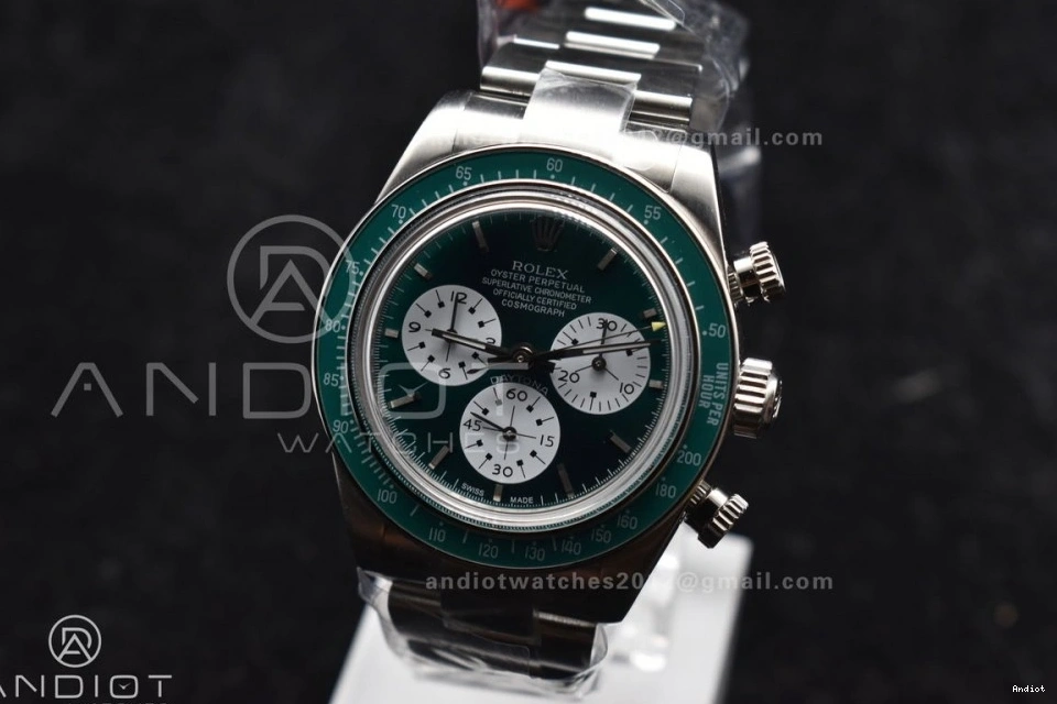on Daytona Green SS Bracelet ADGF Edition Best A7750 Dial White SS 0425